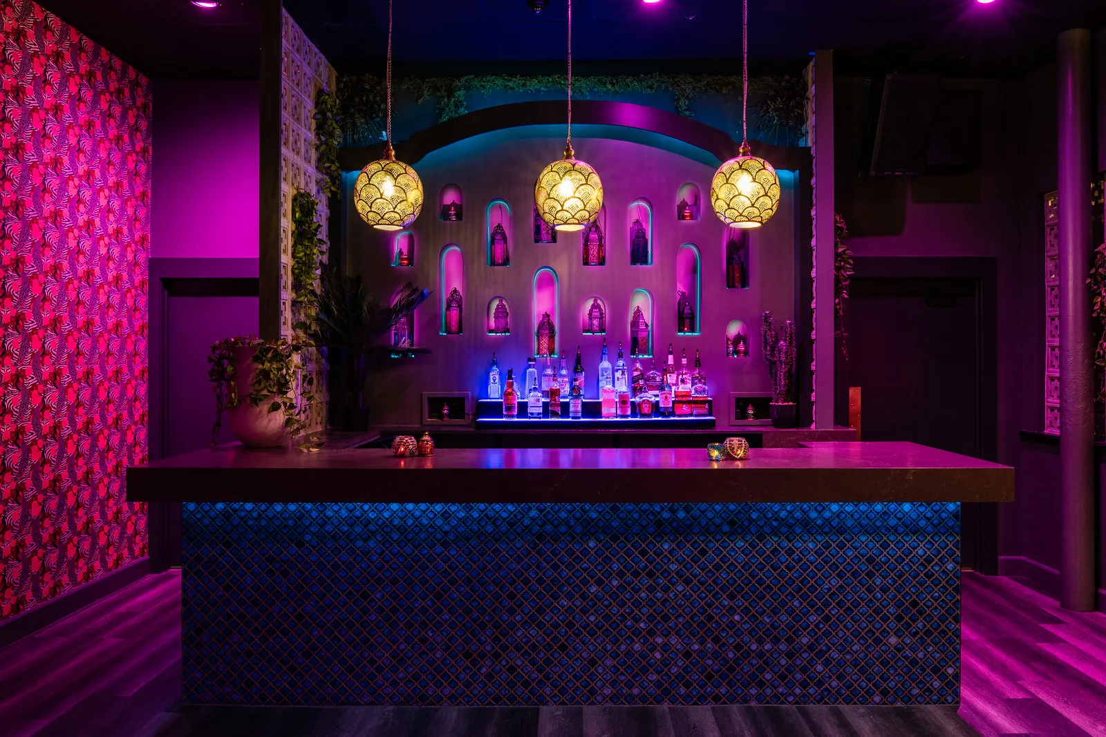 The pink back bar