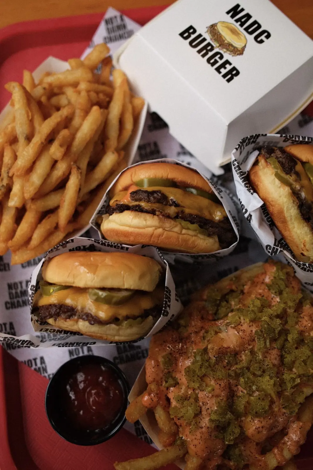 NADC burgers, fries and cookies