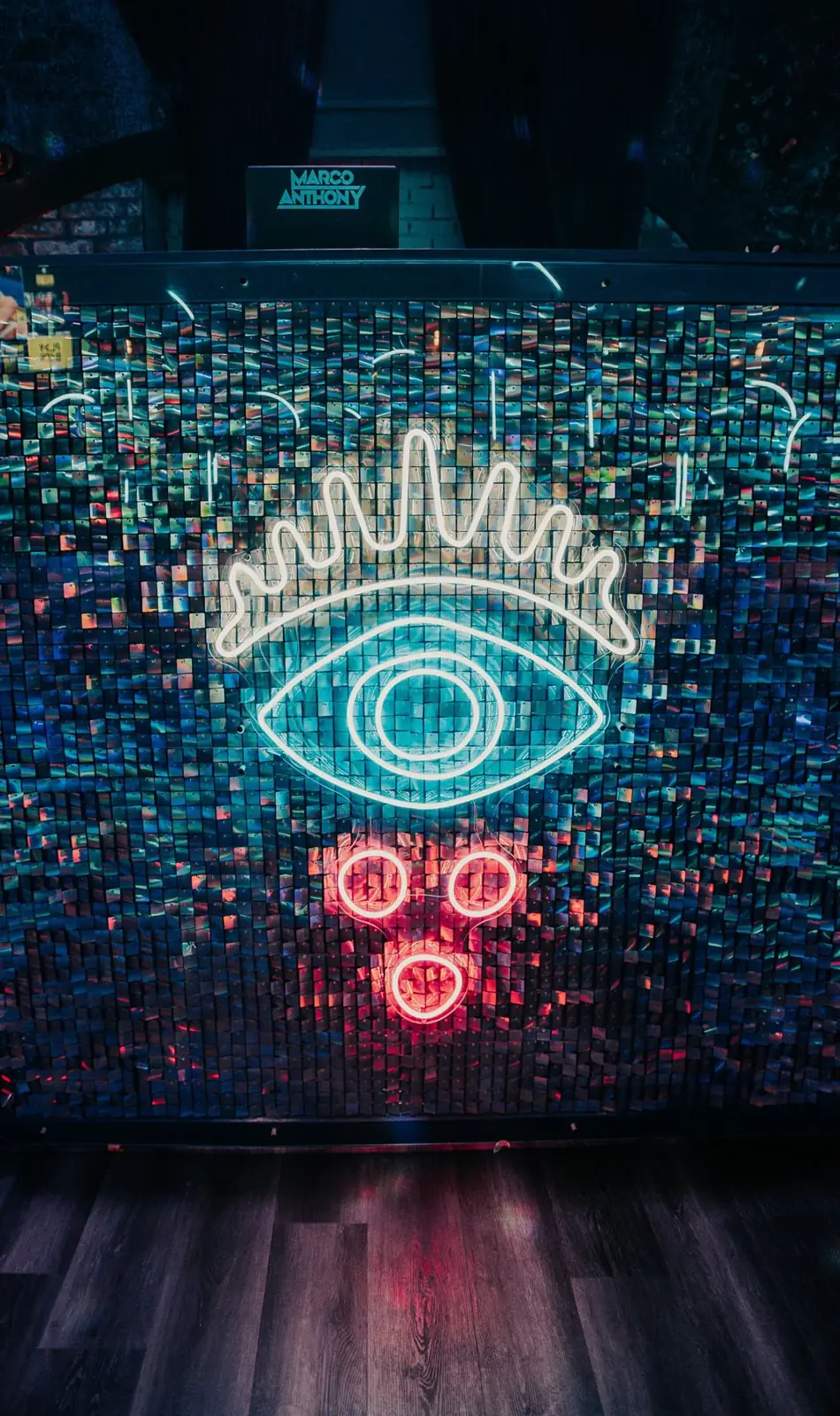 The neon evil-eye wall